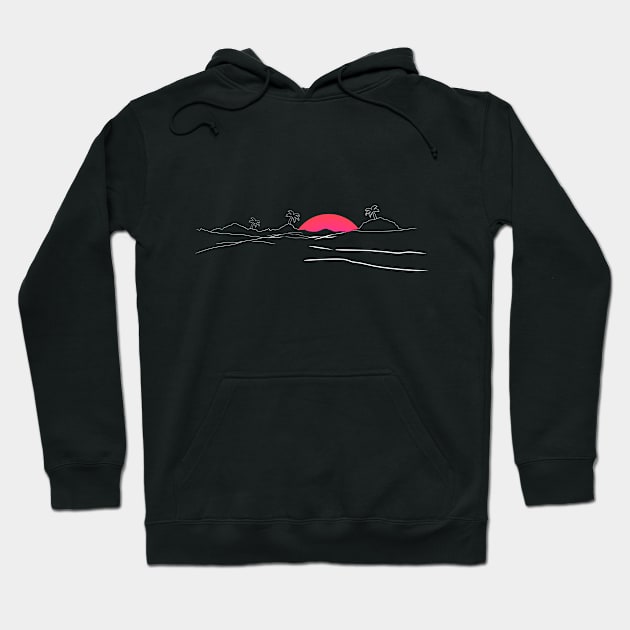 Sunset on the beach (for dark colour backgrounds) Hoodie by euglenii